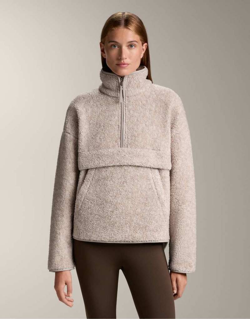 Oysho - Sweatshirt aus Fleece in Grau mit Tasche vorne von Oysho
