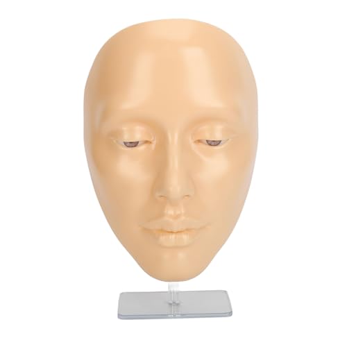 Oytrui 5d Silicon Make -up Praxis Gesichtspanel, Realistische Hauttextur Schaufensterpuppe für Augenbrauen Eyeliner Lidschatten mit Abnehmbaren Augen für Make -up -Anfänger Beauty (Weiß) von Oytrui