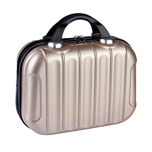 Oytrui Kosmetikkoffer Mini -Reisekoffer mit Einstellbarem Abteilungsfach, Make -up -Speicher für Frauen mit Make -up -Zubehör (Sekt) von Oytrui