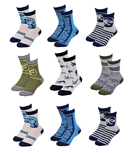 OZABI - Kindersocken JURASSIC World Fantasie – verschiedene Modelle Fotos je nach Verfügbarkeit, Pack mit 9 Paar Boys, 35-38 von Ozabi