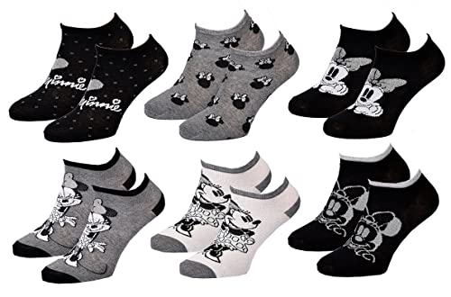 OZABI - Socken für Erwachsene, Lizenzprodukt, verschiedene Modelle je nach Verfügbarkeit - mehrfarbig, 6 Paar Damen-Sneaker Minnie 1087, 36/41 von Ozabi