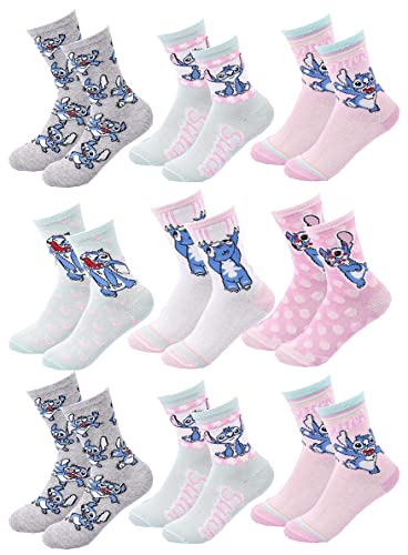 OZABI Socken für Mädchen, Lilo und Stitch, 9 Paar Surprise Socken, 36-41 von Ozabi