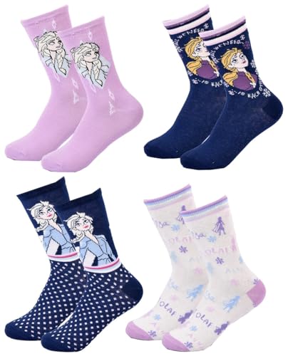 OZABI - Socken für Mädchen, Motiv: Die Eiskönigin, 4 Paar 7647, 31-35 von Ozabi