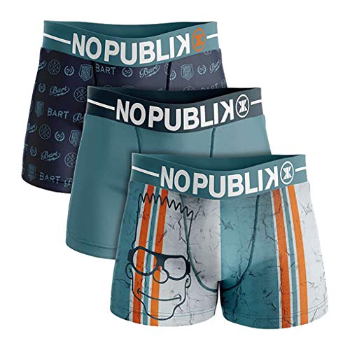 Ozabi - Boxer No Publik Featuring Simpsons Herren Komfort und Fantasie aus Baumwolle, verschiedene Designs, 3 Boxershorts 1546 aus Mikrofaser, XL von Ozabi