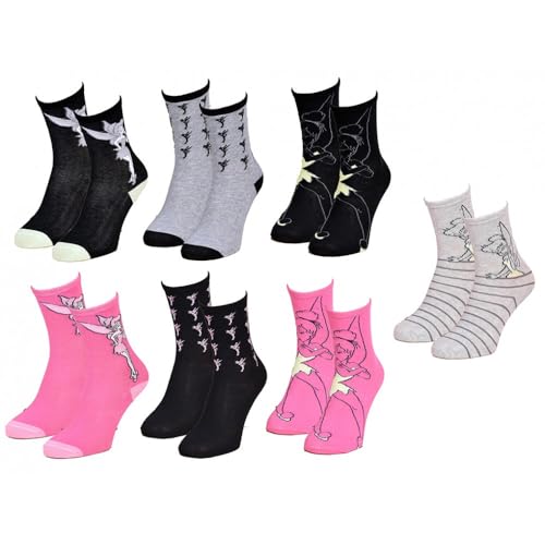 Ozabi Damen-Socken LICENCE Fantasy ÜBERRASCHUNGSPAKET (as3, numeric, numeric_36, numeric_41, regular, regular, 6er-Pack FEE CLOCHETTE) von Ozabi