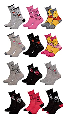 Ozabi Damen-Socken LICENCE Fantasy ÜBERRASCHUNGSPAKET (as3, numeric, numeric_36, numeric_41, regular, regular, 9er-Pack WINNIE) von Ozabi