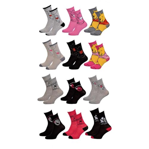 Ozabi Damen-Socken LICENCE Fantasy ÜBERRASCHUNGSPAKET (as3, numeric, numeric_36, numeric_41, regular, regular, 9er-Pack WINNIE) von Ozabi