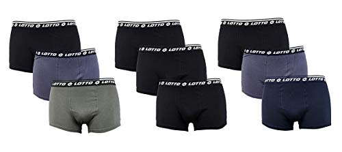 Ozabi - Lotto Sport Herren Boxershorts 100 % Baumwolle, verschiedene Designs, Packung mit 9 verschiedenen Lottos, M von Ozabi