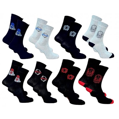 Ozabi PACK Socken für Männer Lizenz (as3, numeric, numeric_39, numeric_42, regular, regular, 8er-Pack SPIDERMAN 2362) von Ozabi
