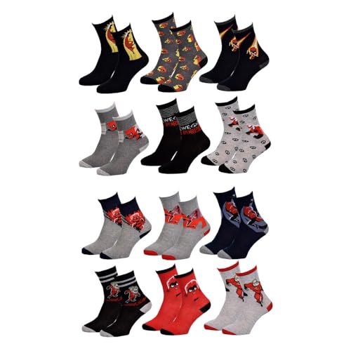 Ozabi Socken Jungen Lizenz PACK VON 12 PAAREN SURPRISE (as3, numeric, numeric_31, numeric_34, regular, 12er-Pack LES INDESTRUCTIBLES) von Ozabi