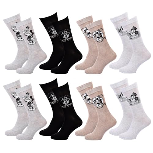 Ozabi Socken Pack Herren MICKEY MOUSE (as3, numeric, numeric_39, numeric_42, regular, regular, Packung mit 8 Paaren 5462) von Ozabi