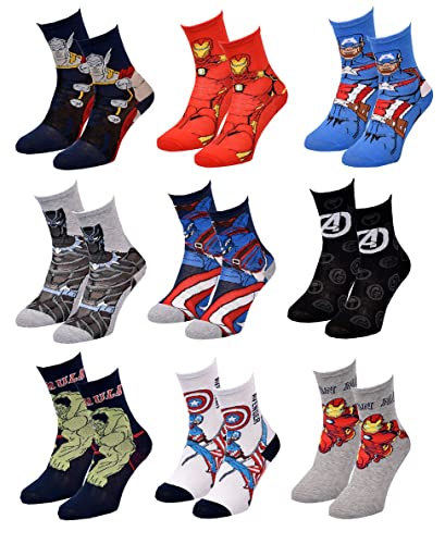 Ozabi Socken Pack Jungen AVENGERS (as3, numeric, numeric_31, numeric_34, regular, 9er-Pack Socken SURPRISE) von Ozabi