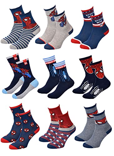 Ozabi Socken Pack Jungen SPIDERMAN (as3, numeric, numeric_27, numeric_30, regular, 9er-Pack Socken SURPRISE) von Ozabi