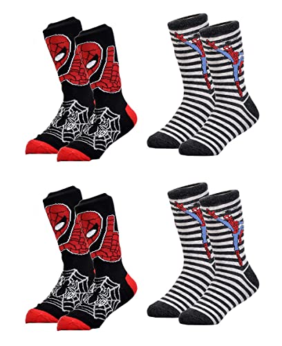 Ozabi Socken Pack Jungen SPIDERMAN (as3, numeric, numeric_31, numeric_34, regular, 4er-Pack DA SPIDER) von Ozabi