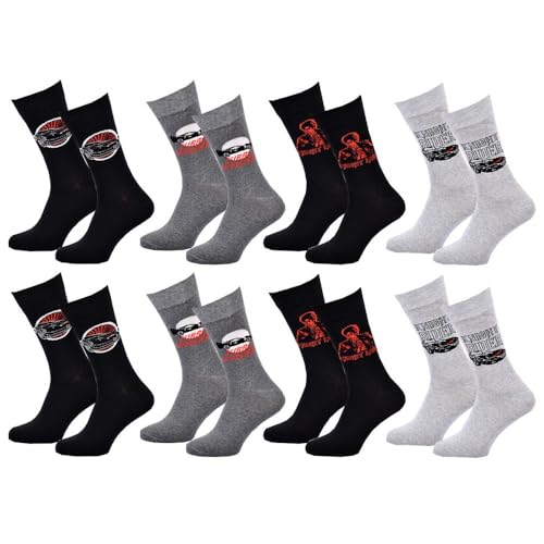Ozabi Socken Pack MEN K2000 KNIGHT RIDER (as3, numeric, numeric_43, numeric_46, regular, regular, Packung mit 8 Paar 1387) von Ozabi