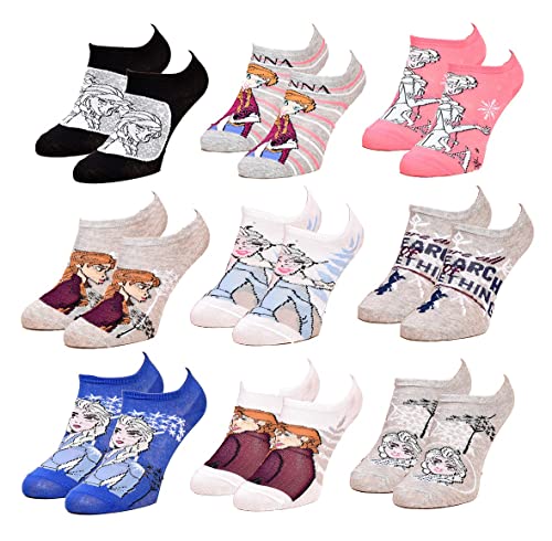 Ozabi Socken Pack Mädchen DIE EISKÖNIGIN (as3, numeric, numeric_35, numeric_38, regular, 9er-Pack SNEAKER SURPRISE) von Ozabi