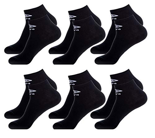 Ozabi – Socken für Damen, UMBRO Socken, kurzärmelig, Sport, mehrfarbig Gr. 36/41 EU, 6 Paar schwarze Ohrringe. von Ozabi