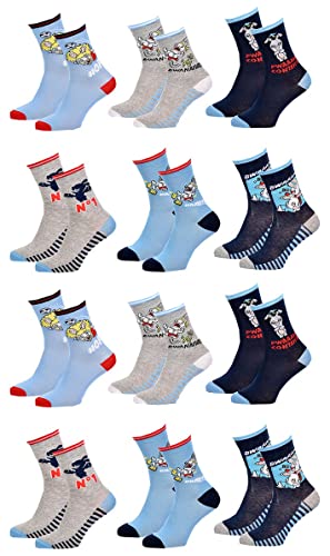 Ozabi Socken für Jungen Lizenz PACK VON 12 PAAREN SURPRISE (as3, numeric, numeric_31, numeric_34, regular, regular, 12er Pack LAPINS CRETINS) von Ozabi