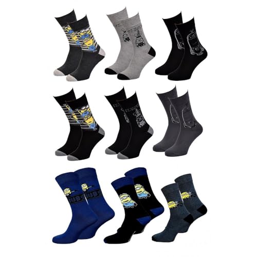 Ozabi Socken für Männer Lizenz PACK ICH EINFACH UNVERBESSERLICH (as3, numeric, numeric_43, numeric_46, regular, regular, 9er-Pack Socken SURPRISE) von Ozabi