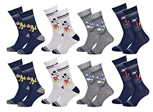 Ozabi Socken für Männer Lizenz PACK MICKEY MOUSE (as3, numeric, numeric_43, numeric_46, regular, regular, 8er-Pack 1087) von Ozabi