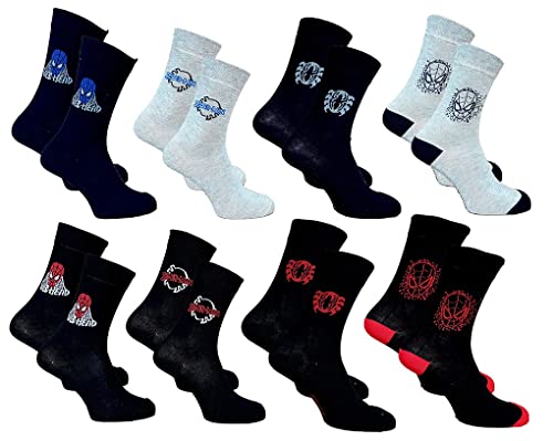 Ozabi Socken für Männer Lizenz PACK SPIDERMAN (as3, numeric, numeric_43, numeric_46, regular, regular, 8er-Pack 2362) von Ozabi