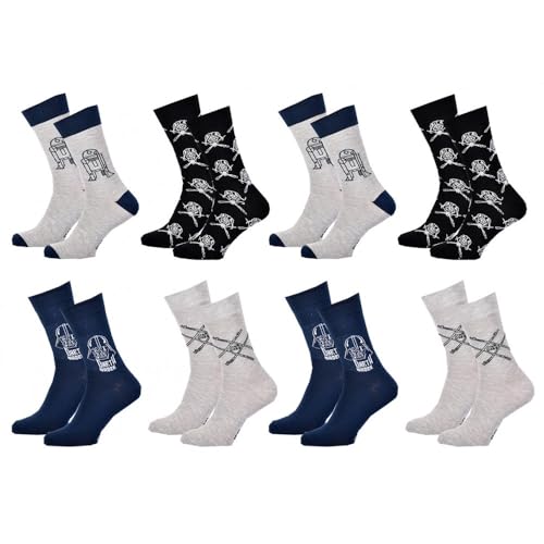 Ozabi Socken für Männer Lizenz PACK STARWARS (as3, numeric, numeric_39, numeric_42, regular, regular, 8er-Pack 5262) von Ozabi