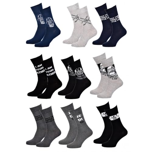 Ozabi Socken für Männer Lizenz PACK STARWARS (as3, numeric, numeric_39, numeric_42, regular, regular, 9er-Pack Socken SURPRISE) von Ozabi