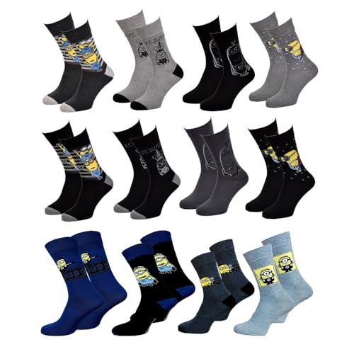 Ozabi Socken MEN Licence PACK MIT 12 PAAREN SURPRISE (as3, numeric, numeric_39, numeric_42, regular, regular, PACK MINIONS) von Ozabi