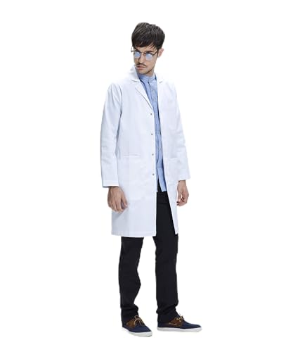 Ozarra Unisex Laborkittel für Damen & Herren – Reguläre Passform, Druckknopfverschluss, Brust- & Hüfttaschen, Weiß Ozarra Unisex Laborkittel für Damen & Herren – Reguläre Passform, Druckknopfverschluss, Brust- & Hüfttaschen, Weiß von Ozarra