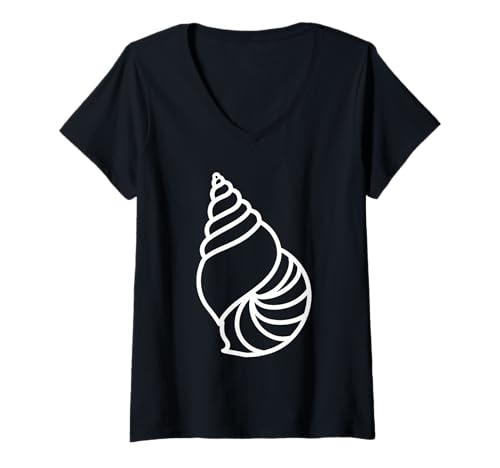 Damen Ozean-Humor Einfache minimalistische Muscheln Muschel T-Shirt mit V-Ausschnitt Damen Ozean-Humor Einfache minimalistische Muscheln Muschel T-Shirt mit V-Ausschnitt von Ozean-Muscheln, süßes , lustige Muschel