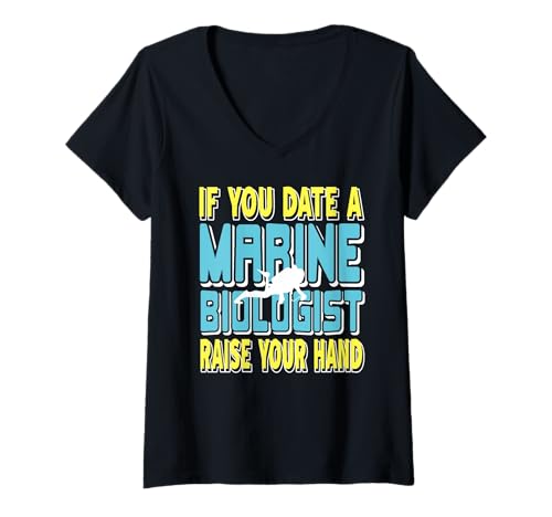 Damen Wenn Du Mit Meeresbiologe Datiert Hand Hoch T-Shirt mit V-Ausschnitt Damen Wenn Du Mit Meeresbiologe Datiert Hand Hoch T-Shirt mit V-Ausschnitt von Ozeanwitz Romantische Partnerliebe