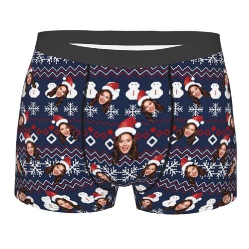 Ozinna Herren Boxershorts mit Personalisierte Gesicht Foto Weihnachten Unterwäsche Boxer Briefs Lustige für Männer Boyfriend Ehemann,(Stil-01-XL) von Ozinna