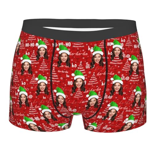 Ozinna Herren Boxershorts mit Personalisierte Gesicht Foto Weihnachten Unterwäsche Boxer Briefs Lustige für Männer Boyfriend Ehemann,(Stil-12-M) von Ozinna