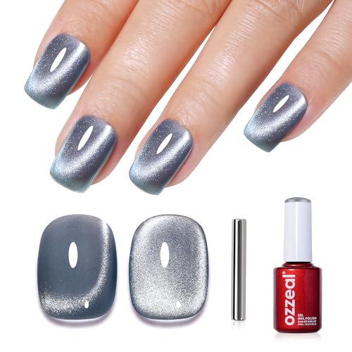 Cat Eye Gel Nail Polish, 15ML Sliver Blue Magnetic Nail Gel Polish With Magnet UV LED Holographic Glitter Diamond Shimmer Sparkle DIY Manicure Cat Eye Gel Nail Polish, 15ML Sliver Blue Magnetic Nail Gel Polish With Magnet UV LED Holographic Glitter Diamond Shimmer Sparkle DIY Manicure von Ozzeal