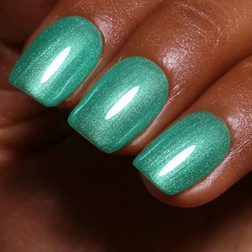 Ozzeal UV Nagellack Glitzer, Grün Perle Glitzer UV Gel Nagellack Glitzernder Herbst Winter Schimmer Gel Nail Polish Soak Off Led Maniküre 15ML von Ozzeal