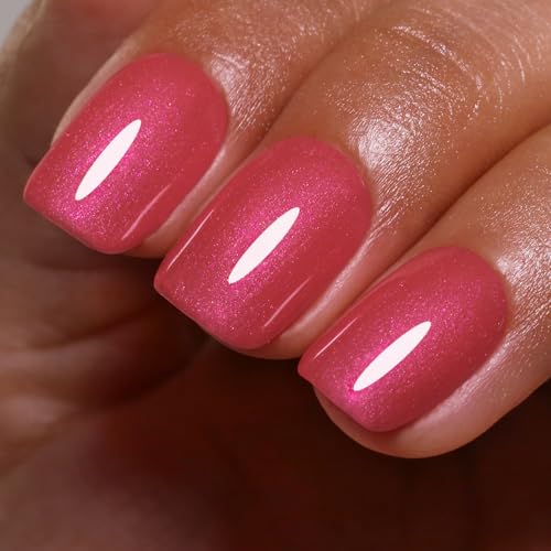 Ozzeal UV Nagellack Glitzer, Rosa Rot Perle Glitzer UV Gel Nagellack Glitzernder Herbst Winter Schimmer Gel Nail Polish Soak Off Led Maniküre 15ML von Ozzeal