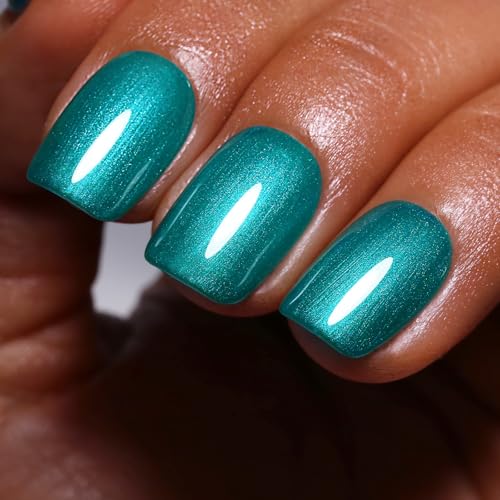Glitter Gel Polish, Turquoise Blue Pearl Glitter Nail Gel Polish Sparkle Shimmer Summer Rainbow Soak Off LED UV Gel for DIY Manicure 15ML von Ozzeal