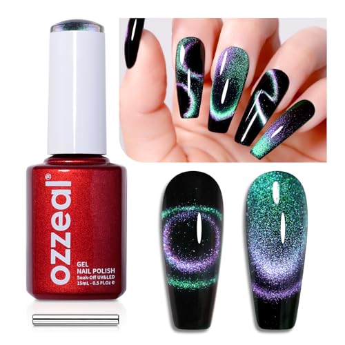 Ozzeal 9D Cat Eye UV Gel Nagellack, 15ML Grün Chamäleon Magnetischer Katzenauge UV Nagellack Frühling Sommer Glitter Gel Nagellack Holographisch Shimmer Gel Nail Polish Soak Off UV Led Ozzeal 9D Cat Eye UV Gel Nagellack, 15ML Grün Chamäleon Magnetischer Katzenauge UV Nagellack Frühling Sommer Glitter Gel Nagellack Holographisch Shimmer Gel Nail Polish Soak Off UV Led von Ozzeal