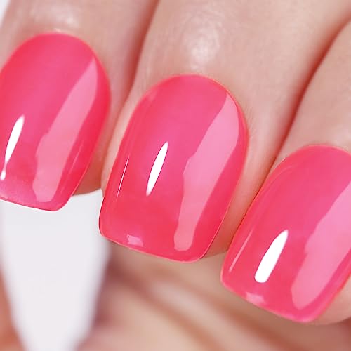 Ozzeal Jelly UV Nagellack, Heiß Rosa Gelee UV Gel Lack Transparent Frühling Sommer Jelly Gel Nail Polish Soak Off UV LED Jelly Gel Nagellack für Nail Art Maniküre 15ML von Ozzeal