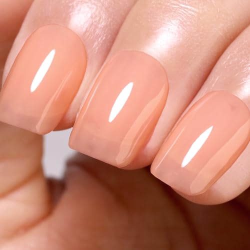 Ozzeal Jelly Gel Polish, 15ML Peach Jelly Nail Polish Gel Translucent Sheer Spring Summer Nail Gel Polish Soak off UV LED Light for Nail Art DIY Manicure von Ozzeal