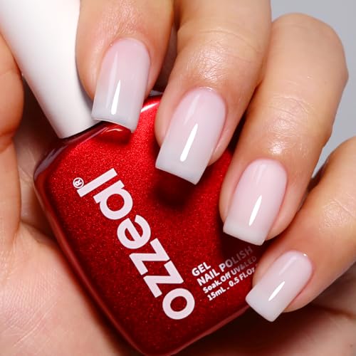 Ozzeal Milchig Weiß UV Nagellack, 15ML Jelly Gelee gel nagellack Transparent Neutral Nackt Frühling Sommer Jelly Gel Nail Polish Soak Off UV LED Gel für Nail Art Maniküre von Ozzeal