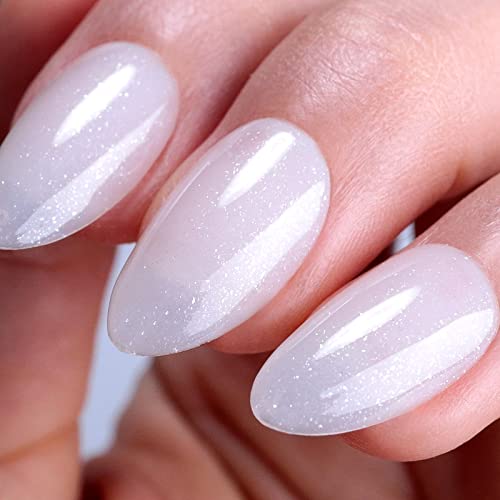 Ozzeal Jelly UV Nagellack - 15ML Milchig Weißer Silber Glitzer Gelee Transparent Nackt Frühling Sommer Gel Polish - Soak Off UV LED für Nail Art von Ozzeal