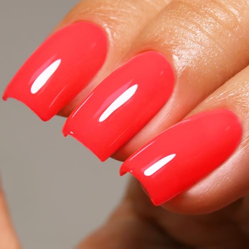 Ozzeal Neon UV Nagellack, 15ML Neon Erdbeere Rot UV Gel Nagellack Soak Off Led Frühling Sommer Gel Nail Polish Starter Maniküre Salon DIY Zu Hause Für Mädchen von Ozzeal