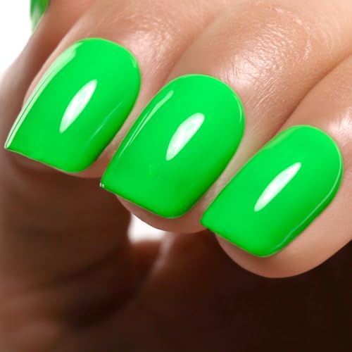 Ozzeal Neon UV Gel Nagellack, 15ML Neon Grün, Soak Off LED Polish für Frühling Sommer Maniküre, Salon DIY Zu Hause für Mädchen von Ozzeal