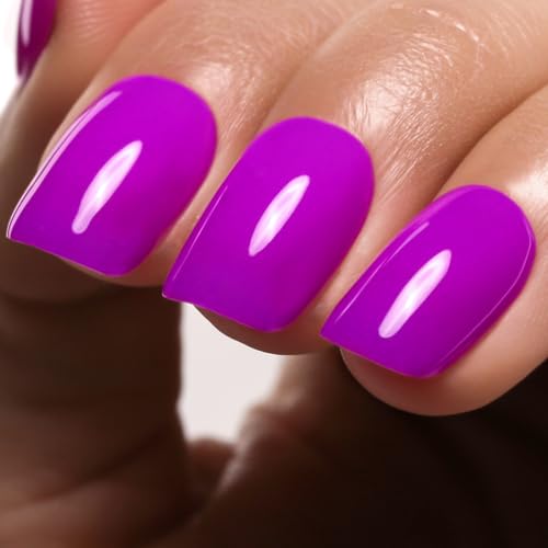 Ozzeal Neon UV Nagellack, 15ML Neon Lila UV Gel Nagellack Soak Off Led Gel Nail Polish Frühling Sommer Starter Maniküre Salon DIY Gel Nagellack Zu Hause Für Mädchen von Ozzeal