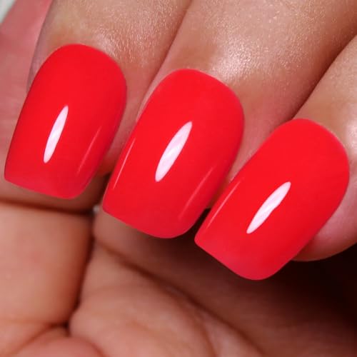Ozzeal Neon UV Nagellack, 15ML Neon Rot UV Gel Nagellack Soak Off Led Frühling Sommer Gel Nail Polish Starter Maniküre Salon DIY Gel Nagellack Zu Hause Für Mädchen von Ozzeal