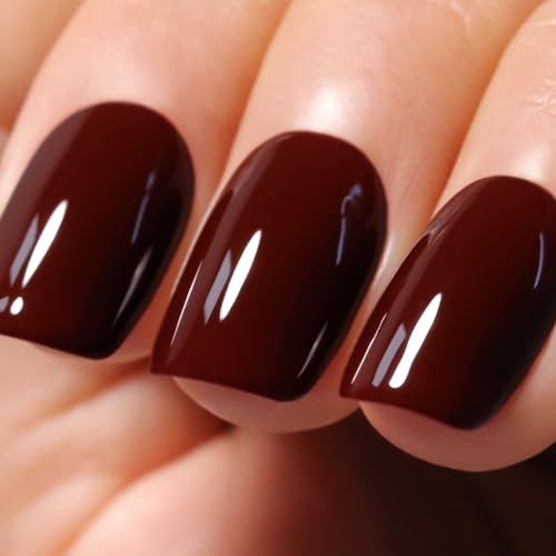 Ozzeal Rot UV Nagellack, 15ML Dunkles Kastanien Rot UV Gel Nagellack Soak Off Led Gel Nail Polish Starter Maniküre Salon DIY Gel Nagellack Zu Hause Für Mädchen Frauen von Ozzeal