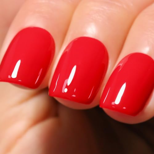 Ozzeal Rot UV Nagellack, 15ML Feuer Rot Gel Polish Soak Off Led Starter Maniküre Salon DIY Zu Hause Für Mädchen von Ozzeal