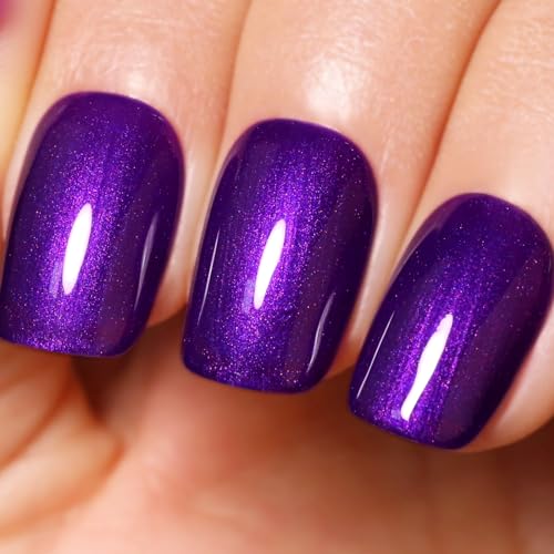 Ozzeal UV Nagellack Glitzer, Tiefes Lila Glitzer UV Gel Nagellack Glitzernder Schimmer Gel Nail Polish Herbst Winter Gel Nagellack Soak Off UV Led 15ML von Ozzeal