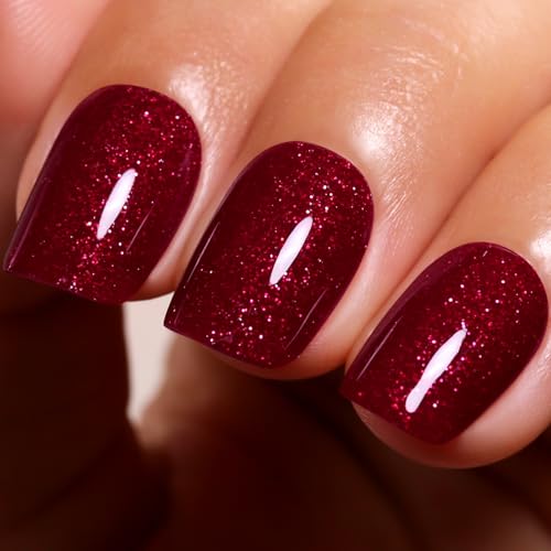 Ozzeal UV Nagellack Glitzer, Weihnachts Rot Schillernder Glitzer UV Gel Nagellack Glitzernder Regenbogen Gel Nail Polish Herbst Winter Gel Nagellack Soak Off UV Led Maniküre 15ML Ozzeal UV Nagellack Glitzer, Weihnachts Rot Schillernder Glitzer UV Gel Nagellack Glitzernder Regenbogen Gel Nail Polish Herbst Winter Gel Nagellack Soak Off UV Led Maniküre 15ML von Ozzeal
